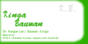 kinga bauman business card